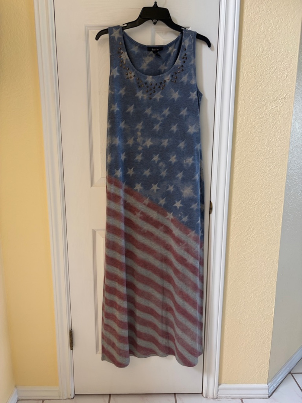 Style & Co. Girls Sleeveless Star & Stripe Maxi Dress - Blue & Red